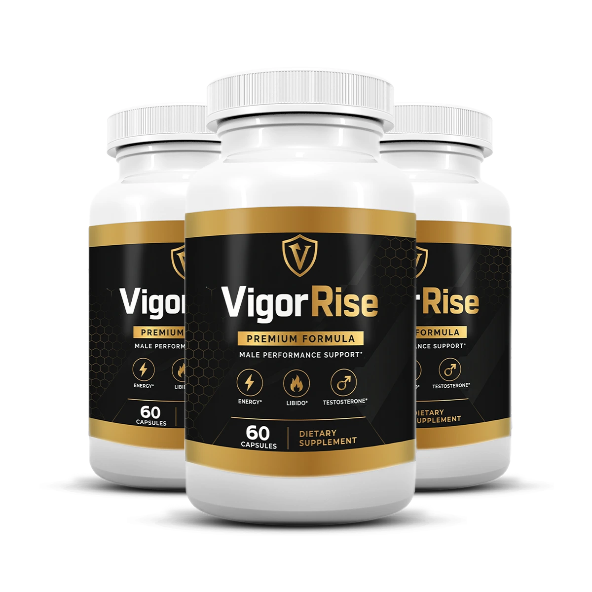 VigorRise men's vitality supplement bottles